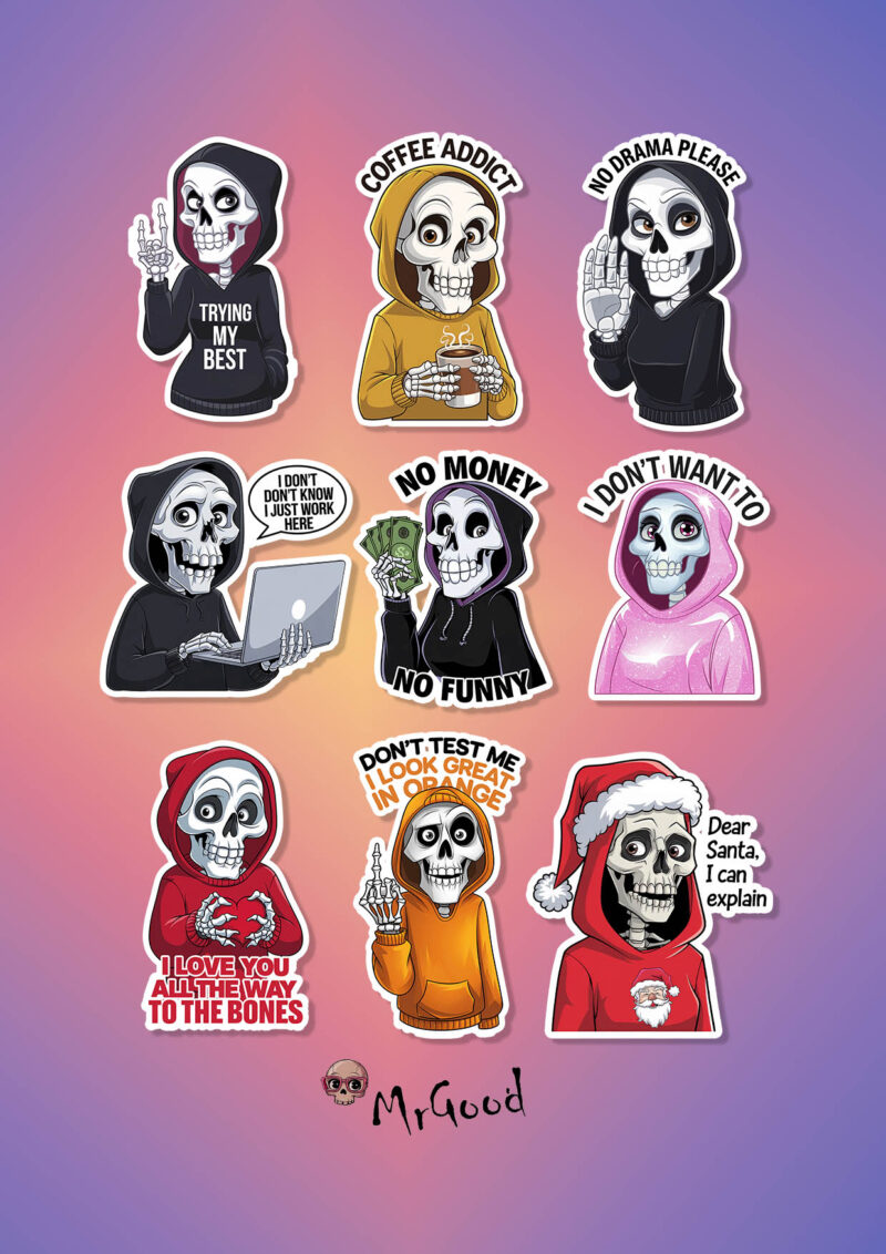 Skull Attitude – Stiker Set / No 1 /