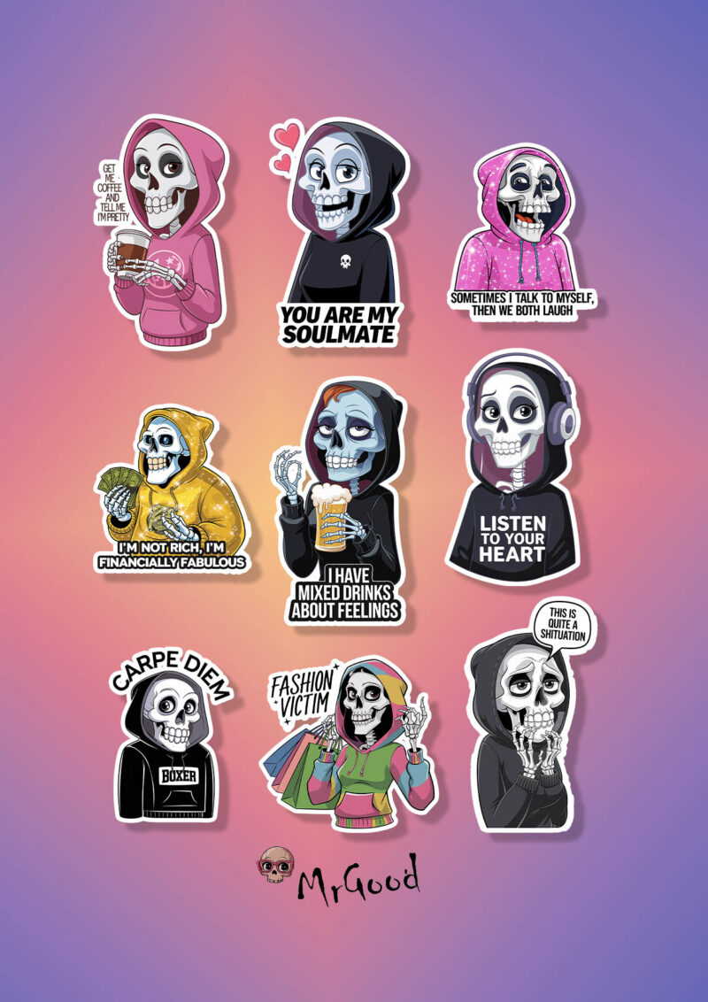 Skull Attitude – Sticker Set / No 2 /